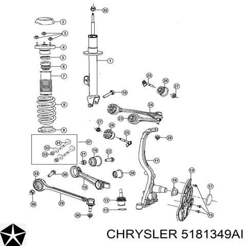 Стійка передня права 5181349AI CHRYSLER