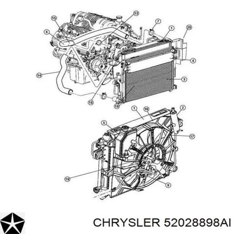Водяна помпа термостата 52028898AI CHRYSLER