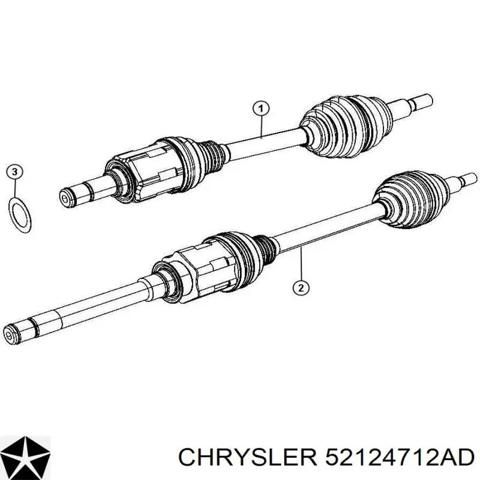 Піввісь передня, права 52124712AD CHRYSLER