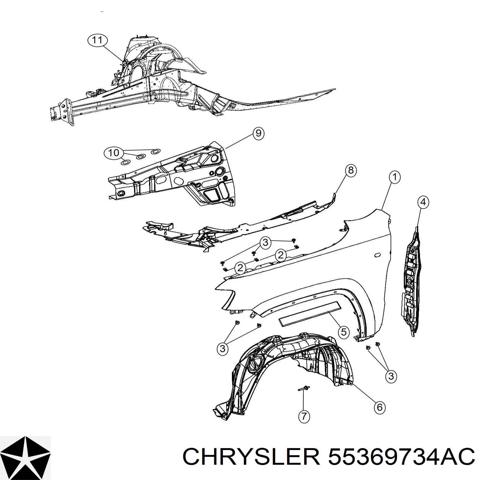 Переднє праве крило 55369734AC CHRYSLER