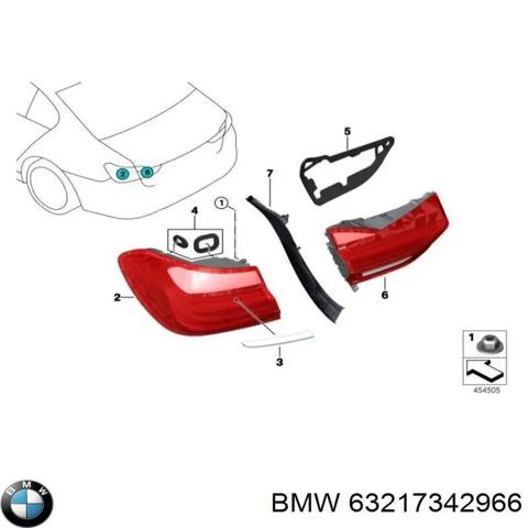 Фара задня права зовнішня 63217342966 BMW