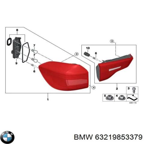 Задня ліва внутрішня фара 63219853379 BMW