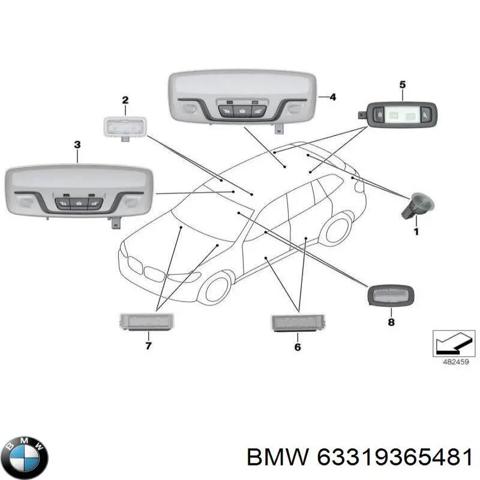 Плафон освітлення салону/кабіни 63319365481 BMW