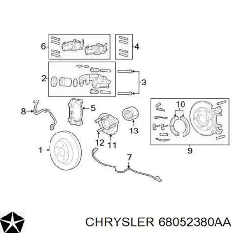 Супорт гальмівний задній правий 68052380AA CHRYSLER
