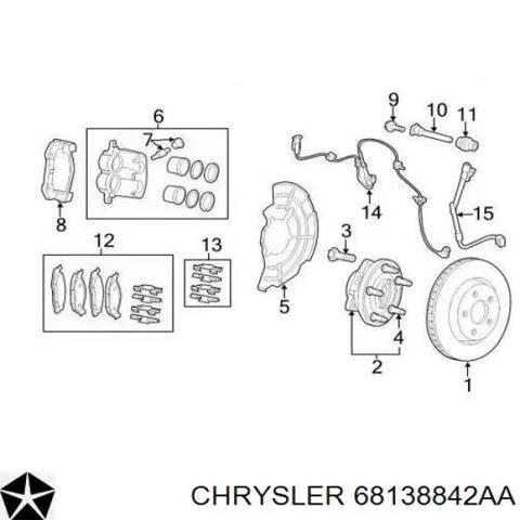 Супорт гальмівний, передній, правий 68138842AA CHRYSLER