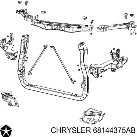 Супорт радіатора нижній/монтажна панель кріплення фар 68144375AB CHRYSLER