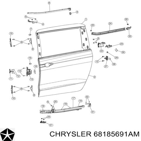 Двері бічні (зсувні), ліві 68185691AM CHRYSLER