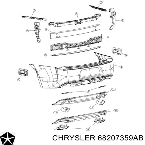 Буфер бампера заднього 68207359AB CHRYSLER