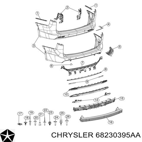 Лівий катафот заднього бампера 68230395AA CHRYSLER