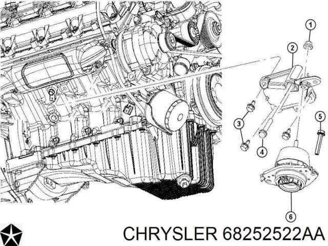 Права подушка двигуна 68252522AA CHRYSLER