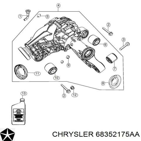 Редуктор переднього ведучого моста (головна передача) 68352175AA CHRYSLER