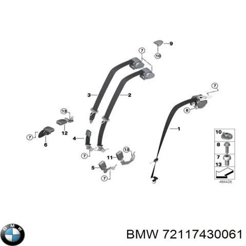 Ремінь безпеки задній 72117430061 BMW