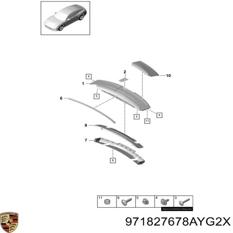 Спойлер кришки багажника 971827678AYG2X PORSCHE