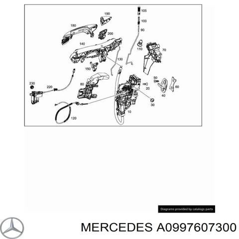 Ручка передніх дверей зовнішня, ліва A0997607300 MERCEDES
