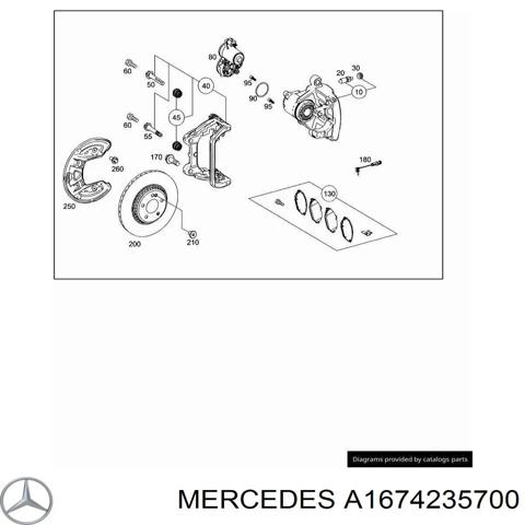 Задній гальмівний супорт лівий A1674235700 MERCEDES