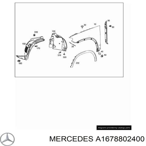 Переднє праве крило A1678802400 MERCEDES