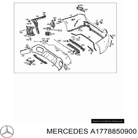 Направляюча заднього бампера, ліва A1778850900 MERCEDES