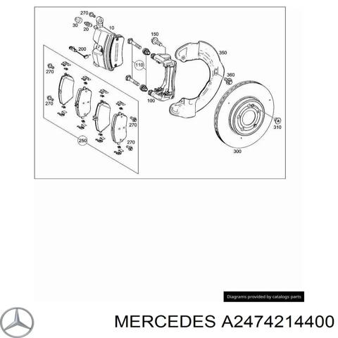 Супорт гальмівний, передній, правий A2474214400 MERCEDES