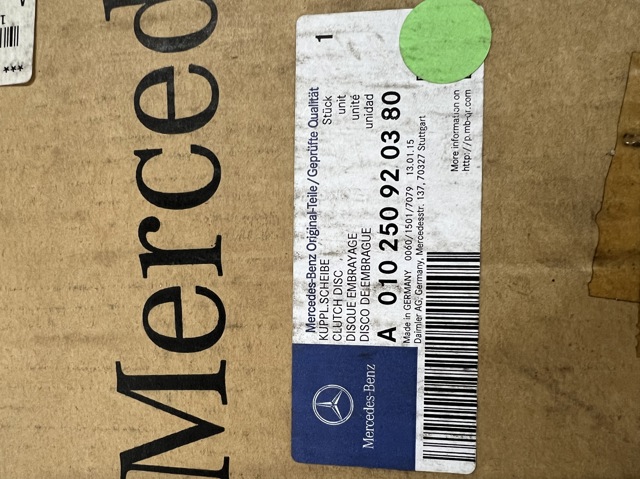 Диск зчеплення A010250890380 MERCEDES