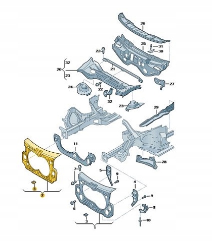 Каркас і панелі передка 4F0805594C VAG