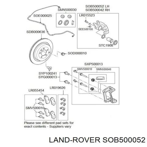 Суппорт задній лівий land rover range rover sport l320 2005-2009 SOB500052