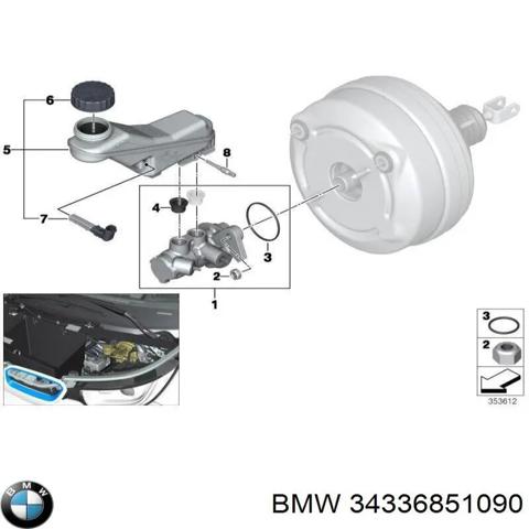 Кришка бачка головного гальмівного циліндру 34336851090 BMW
