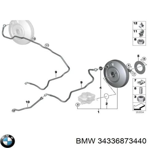 Підсилювач (гідровакуумний) 34336873440 BMW