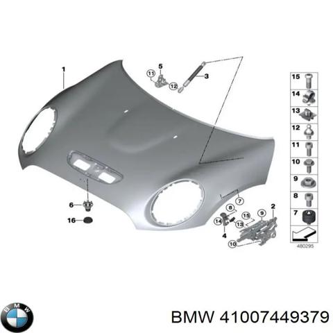 Завіса капота ліва 41007449379 BMW