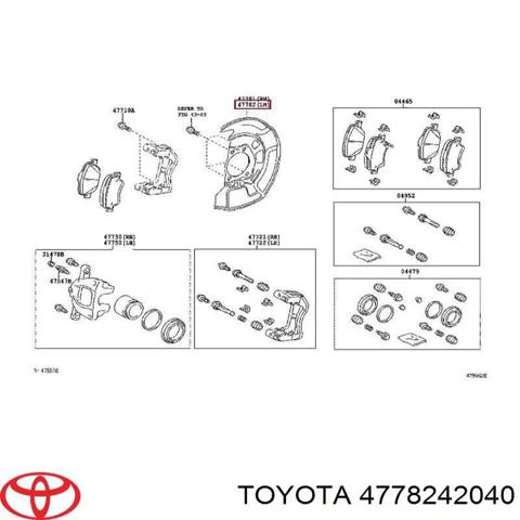 Кожух гальмівного диска 4778242040 TOYOTA