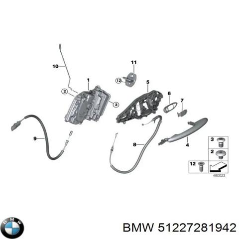 Замок задніх дверей, правих 51227281942 BMW