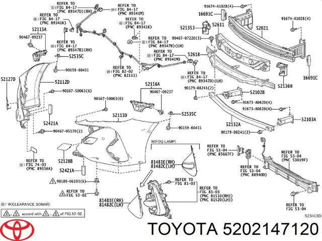 Шина бампера переднього 5202147120 TOYOTA