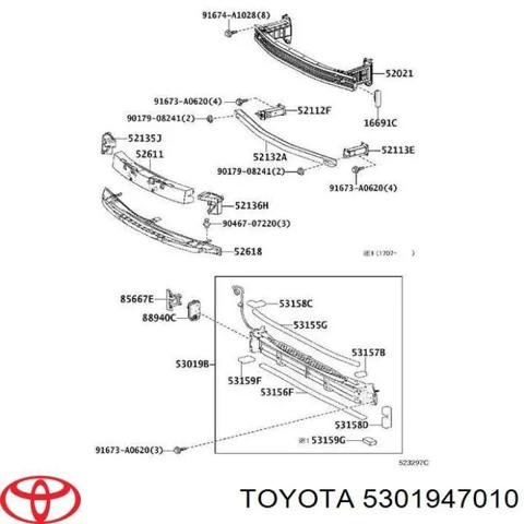 Жалюзі радіатора 5301947010 TOYOTA