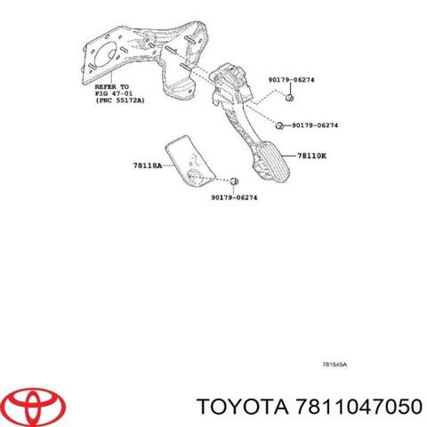 Педаль газу (акселератора) 7811047050 TOYOTA