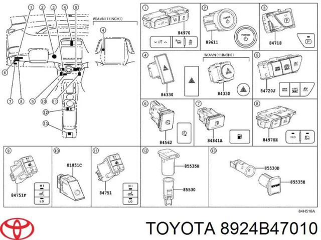 Датчик кута повороту керма 8924B47010 TOYOTA
