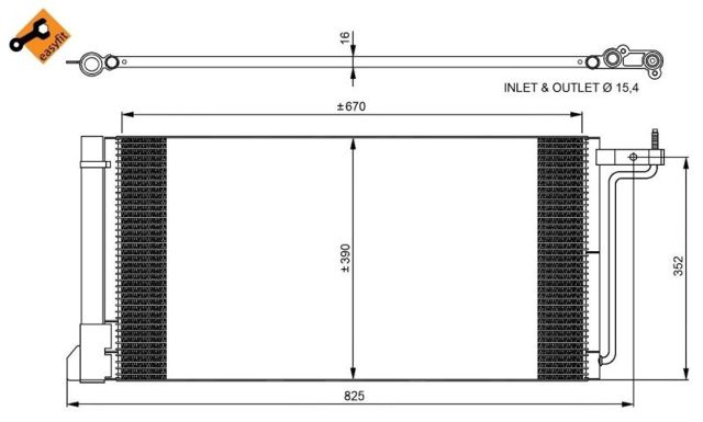 Конденсатор системи охолодження системи 350051 NRF