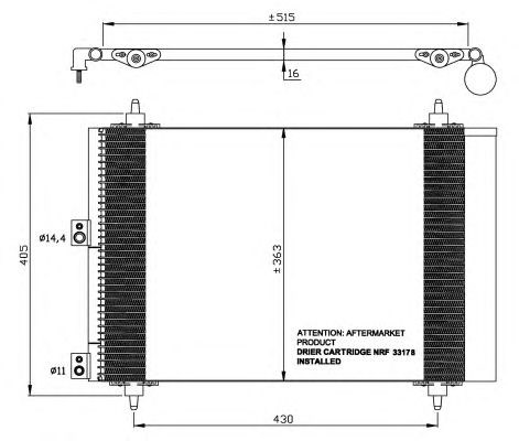 Радіатор кондиціонера 35843 NRF