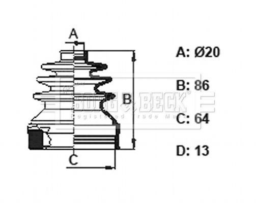 Bcb6157 borg & beck - пильовик привідного вала к-т BCB6157
