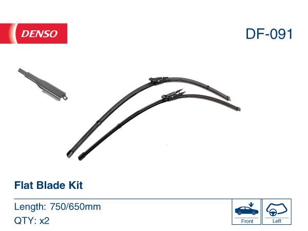 Df-091  denso - комплект склоочисників flat blade kit DF-091