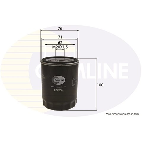 Eof008 comline - фільтр оливи ( аналогwl7091/oc983 ) EOF008