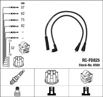 8569  (rc-fd825)  ngk - комплект проводів запалювання RC-FD825