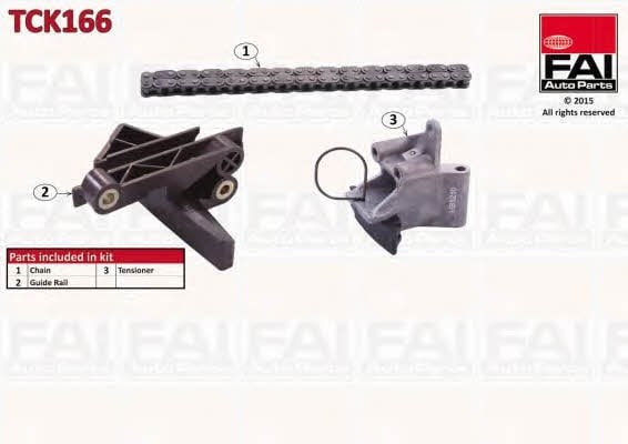 Ланцюг ГРМ, комплект, верхня TCK166 FAI