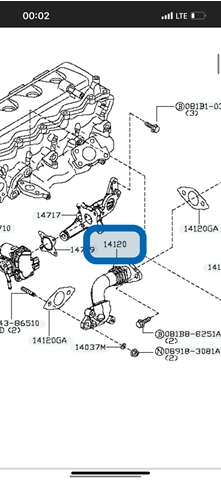 Патрубок радіатора системи рециркуляції ОГ 147255X00C NISSAN