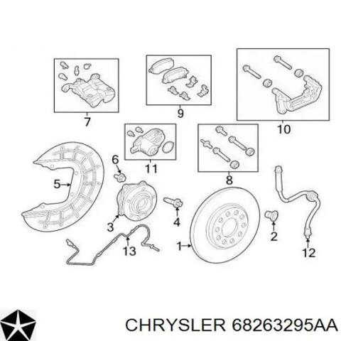 Супорт гальмівний задній правий 68263295AA CHRYSLER