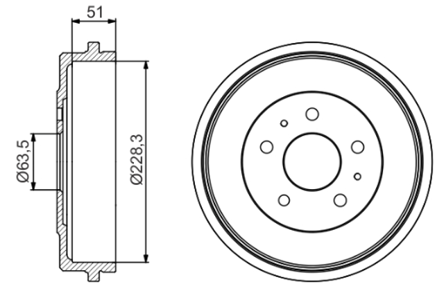 Барабан гальмівний задній 0986477219 BOSCH