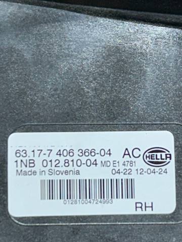 Права протитуманні фари 63177406366 BMW