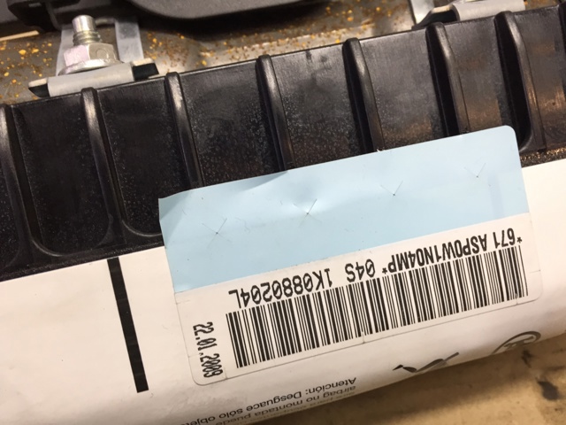 Установка подушки безпеки пасажира 1K0880204L VAG