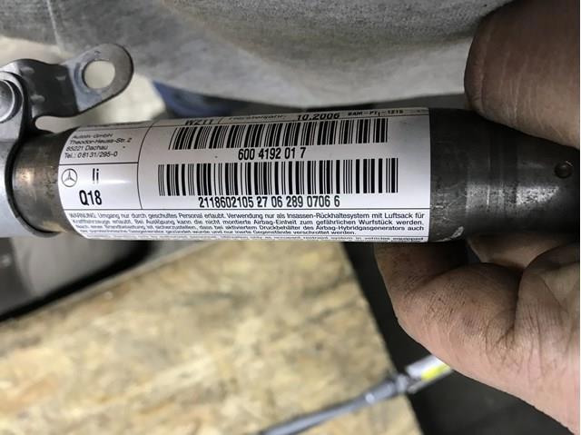 Подушка безпеки, бічна, ліва, AIRBAG 2118602105 MERCEDES