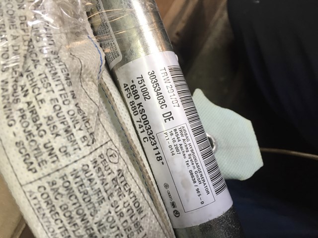 Подушка безпеки, шторка бічна, ліва, AIRBAG 4F5880741C VAG