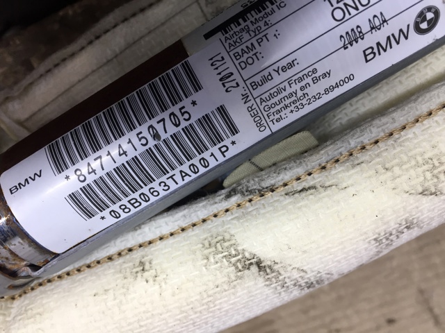 Подушка безпеки, збоку, ліва, AIRBAG 72127141507 BMW