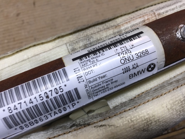 Подушка безпеки, бічна, ліва, AIRBAG 72127141507 BMW